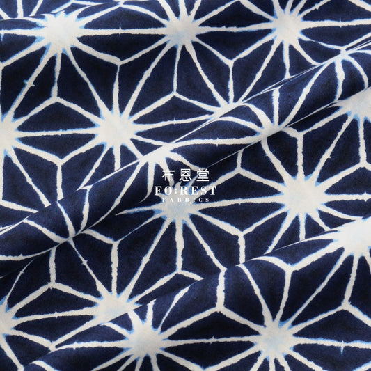 Cotton - Large Asanoha Navy Fabric