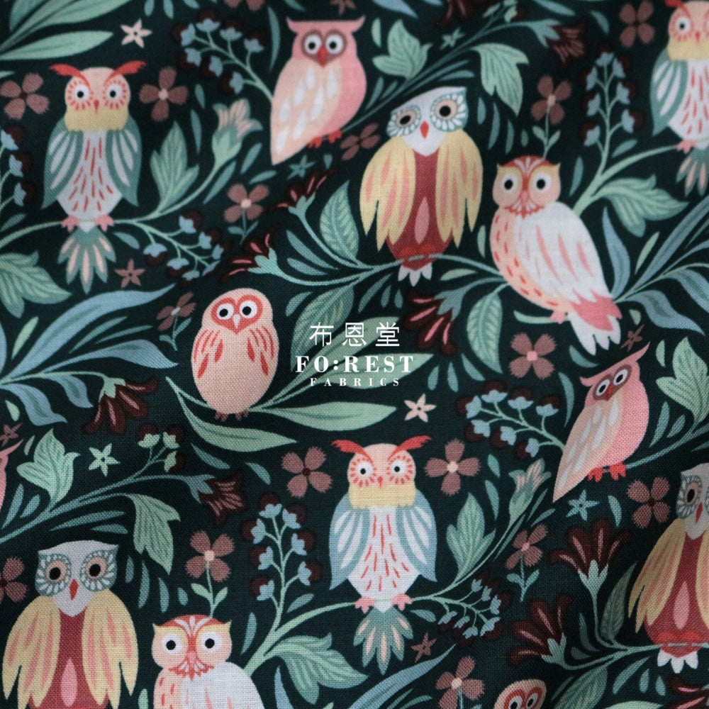 Cotton - Leaf Owl Fabric
