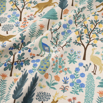 Cotton Linen - Camont Menagerie Natural Metallic Fabric Canvas