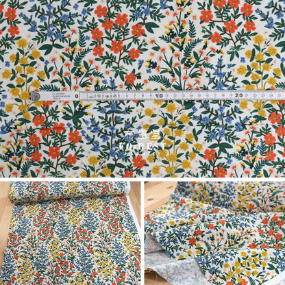 cotton Linen Canvas - Camont Wildwood Garden - Natural fabric - FO:REST Fabric 布恩堂Liberty fabrictana lawnjapanese fabricykk zipper