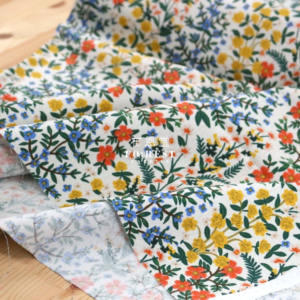 cotton Linen Canvas - Camont Wildwood Garden - Natural fabric - FO:REST Fabric 布恩堂Liberty fabrictana lawnjapanese fabricykk zipper