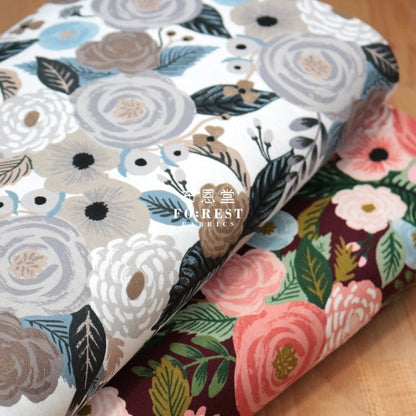 cotton Linen Canvas - Garden Party Juliet Rose fabric Wine - FO:REST Fabric 布恩堂Liberty fabrictana lawnjapanese fabricykk zipper