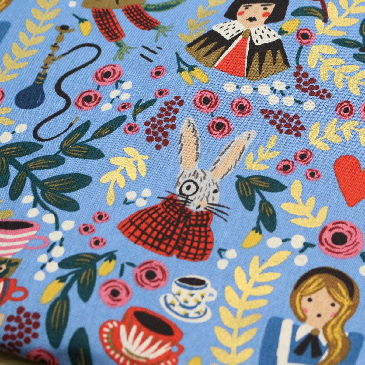 cotton Linen Canvas - Wonderland fabric Blue - FO:REST Fabric 布恩堂Liberty fabrictana lawnjapanese fabricykk zipper