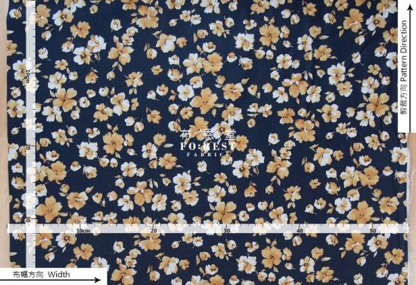 cotton Linen - Elegance Flowers fabric - forest-fabric