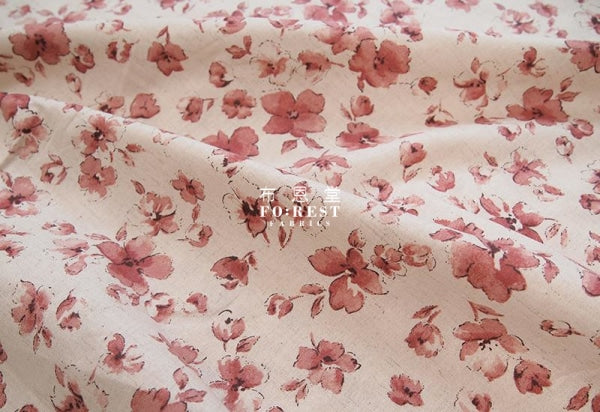 cotton Linen - Elegance Flowers fabric - forest-fabric