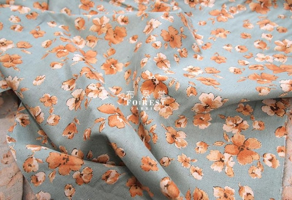 cotton Linen - Elegance Flowers fabric - forest-fabric