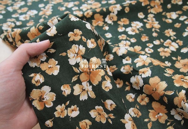cotton Linen - Elegance Flowers fabric - forest-fabric