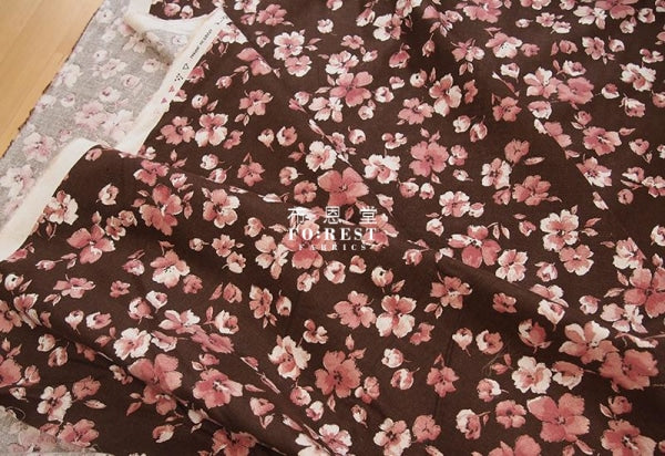 cotton Linen - Elegance Flowers fabric - forest-fabric