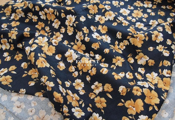 cotton Linen - Elegance Flowers fabric - forest-fabric