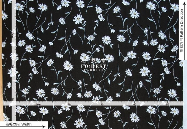 cotton linen - Flowers dance fabric - forest-fabric