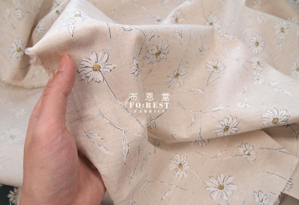 cotton linen - Flowers dance fabric - forest-fabric