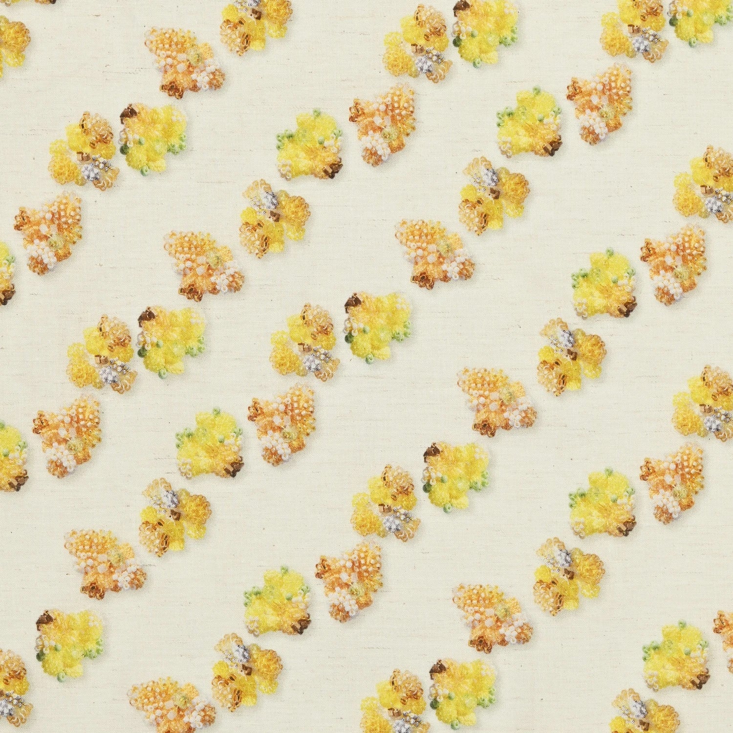 cotton Linen - Hyakka - Chihiro Hasunuma Yellow - FO:REST Fabric 布恩堂Liberty fabrictana lawnjapanese fabricykk zipper