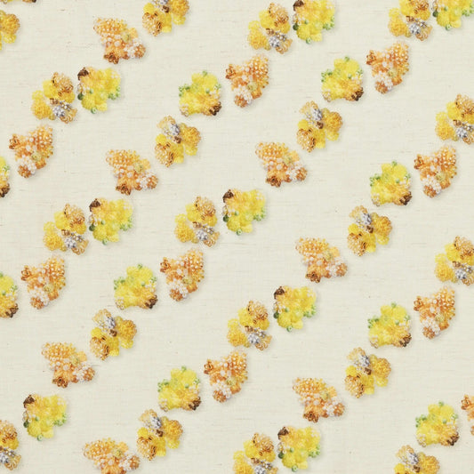 cotton Linen - Hyakka - Chihiro Hasunuma Yellow - FO:REST Fabric 布恩堂Liberty fabrictana lawnjapanese fabricykk zipper