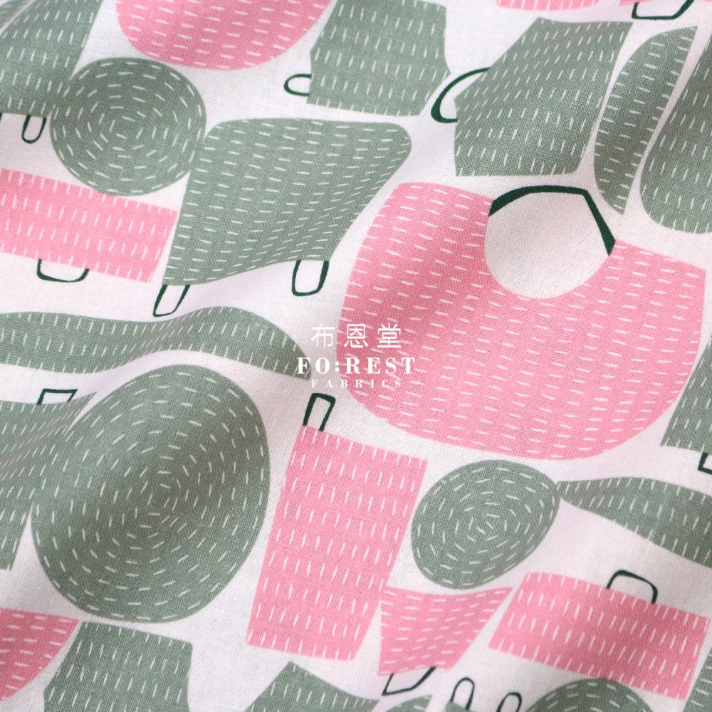 Cotton Linen - Tayutou Basket Bag Fabric Pink