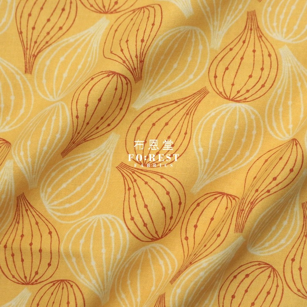 cotton linen - tayutou FIG fabric YELLOW - FO:REST Fabric 布恩堂Liberty fabrictana lawnjapanese fabricykk zipper