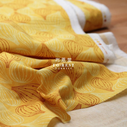 cotton linen - tayutou FIG fabric YELLOW - FO:REST Fabric 布恩堂Liberty fabrictana lawnjapanese fabricykk zipper