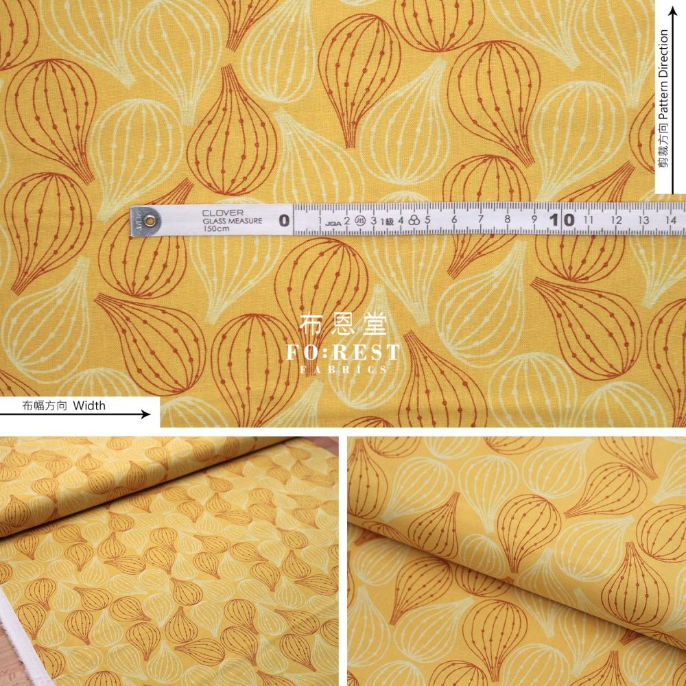 cotton linen - tayutou FIG fabric YELLOW - FO:REST Fabric 布恩堂Liberty fabrictana lawnjapanese fabricykk zipper