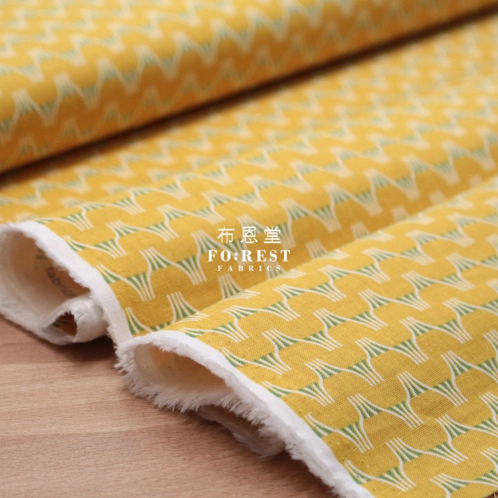 cotton linen - tayutou fuji fabric YELLOW - FO:REST Fabric 布恩堂Liberty fabrictana lawnjapanese fabricykk zipper