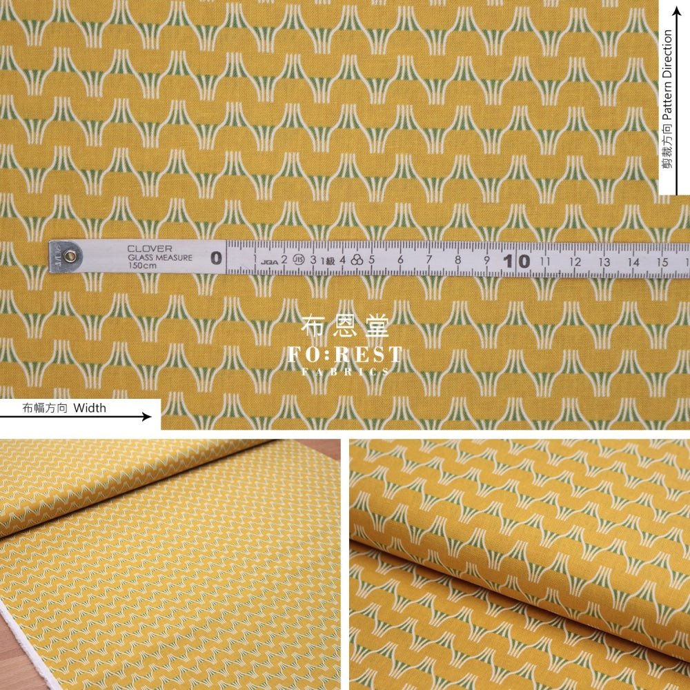 cotton linen - tayutou fuji fabric YELLOW - FO:REST Fabric 布恩堂Liberty fabrictana lawnjapanese fabricykk zipper