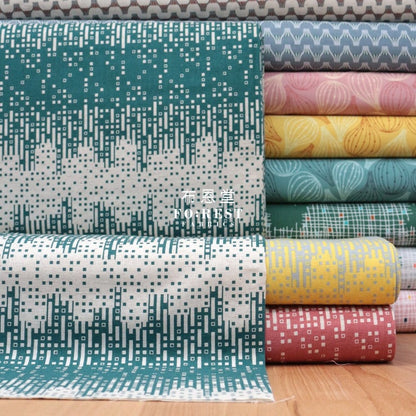 cotton linen - tayutou Rain fabric GREEN - FO:REST Fabric 布恩堂Liberty fabrictana lawnjapanese fabricykk zipper