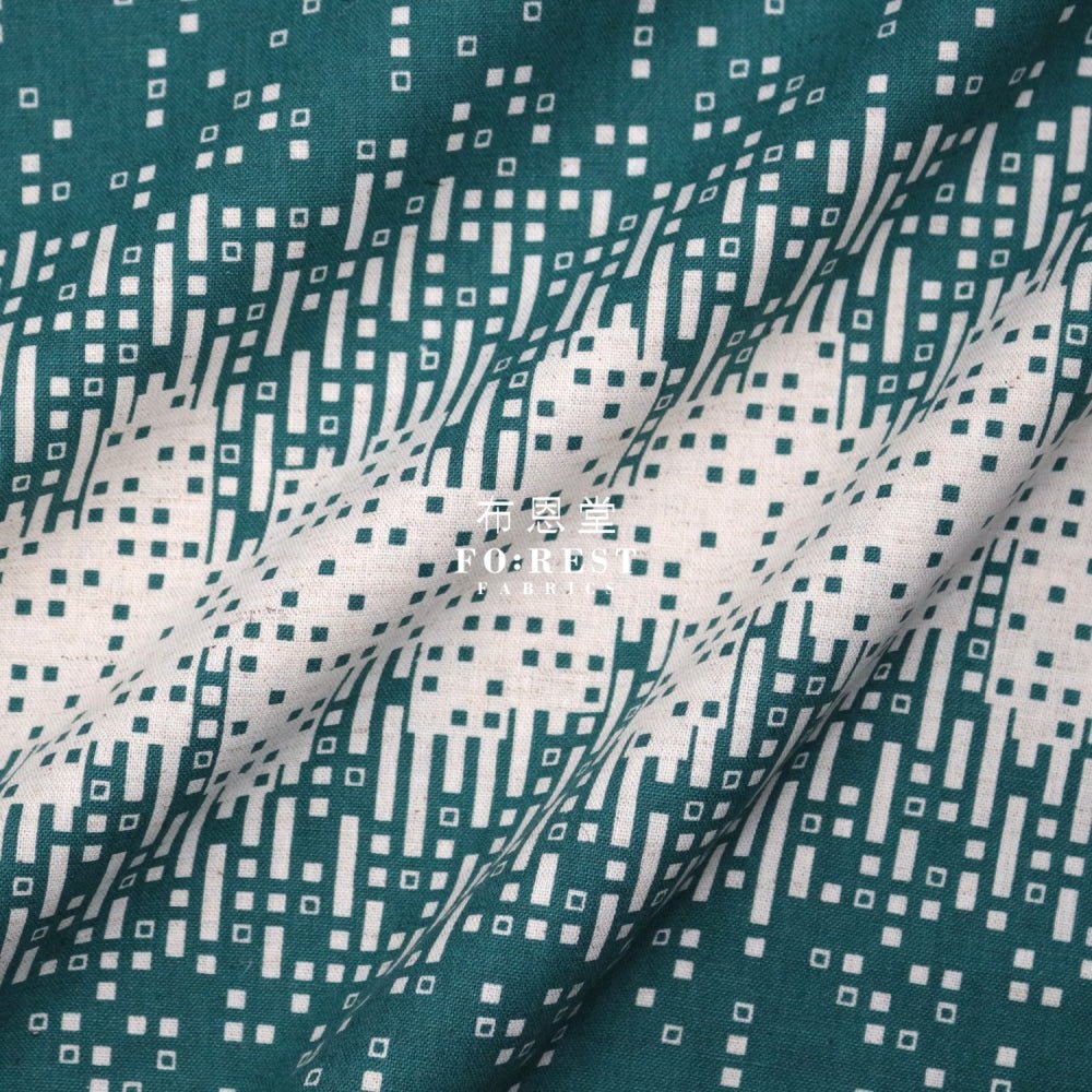 cotton linen - tayutou Rain fabric GREEN - FO:REST Fabric 布恩堂Liberty fabrictana lawnjapanese fabricykk zipper