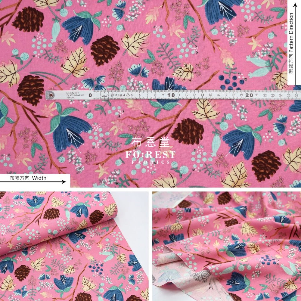 cotton - Live Life In Full Bloom Flower fabric - FO:REST Fabric 布恩堂Liberty fabrictana lawnjapanese fabricykk zipper