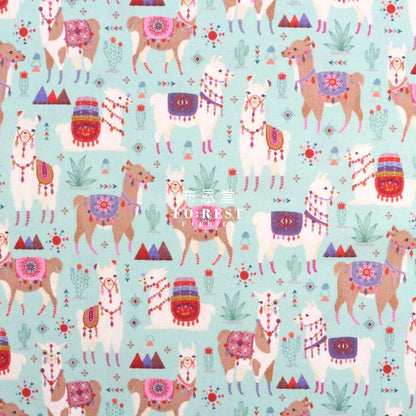 cotton - LLAMA Fiesta fabric Blue - FO:REST Fabric 布恩堂Liberty fabrictana lawnjapanese fabricykk zipper