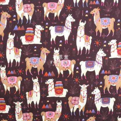 cotton - LLAMA Fiesta fabric Wine - FO:REST Fabric 布恩堂Liberty fabrictana lawnjapanese fabricykk zipper