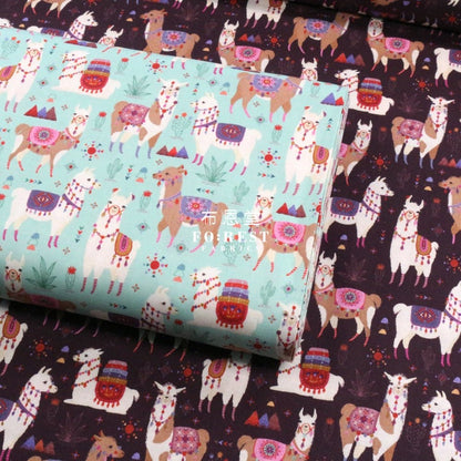 cotton - LLAMA Fiesta fabric Wine - FO:REST Fabric 布恩堂Liberty fabrictana lawnjapanese fabricykk zipper