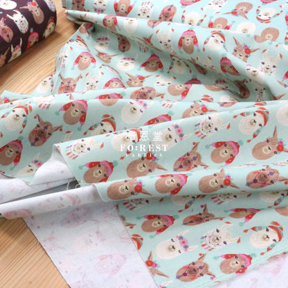 cotton - LLAMAZING fabric Blue - FO:REST Fabric 布恩堂Liberty fabrictana lawnjapanese fabricykk zipper