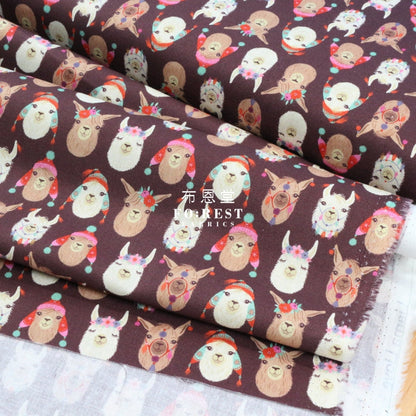 Cotton - Llamazing Fabric Wine