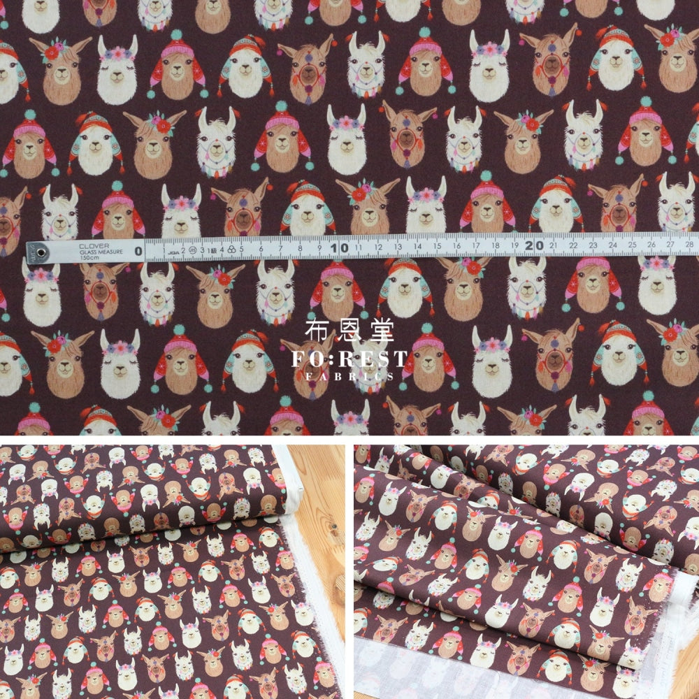 Cotton - Llamazing Fabric Wine