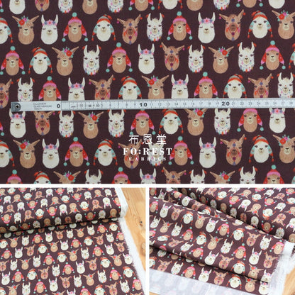 Cotton - Llamazing Fabric Wine