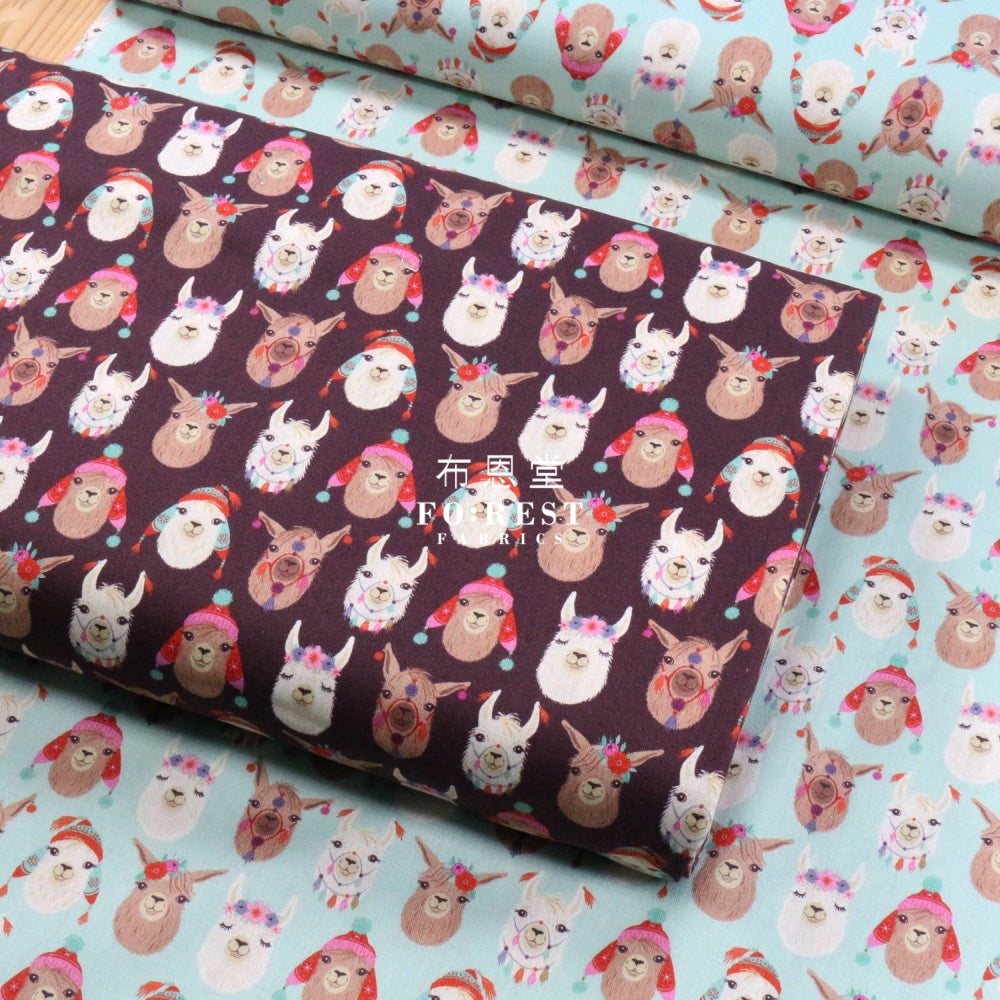 Cotton - Llamazing Fabric Wine