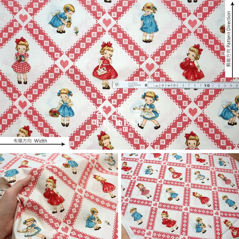 cotton - Lovely Girls fabric - FO:REST Fabric 布恩堂Liberty fabrictana lawnjapanese fabricykk zipper