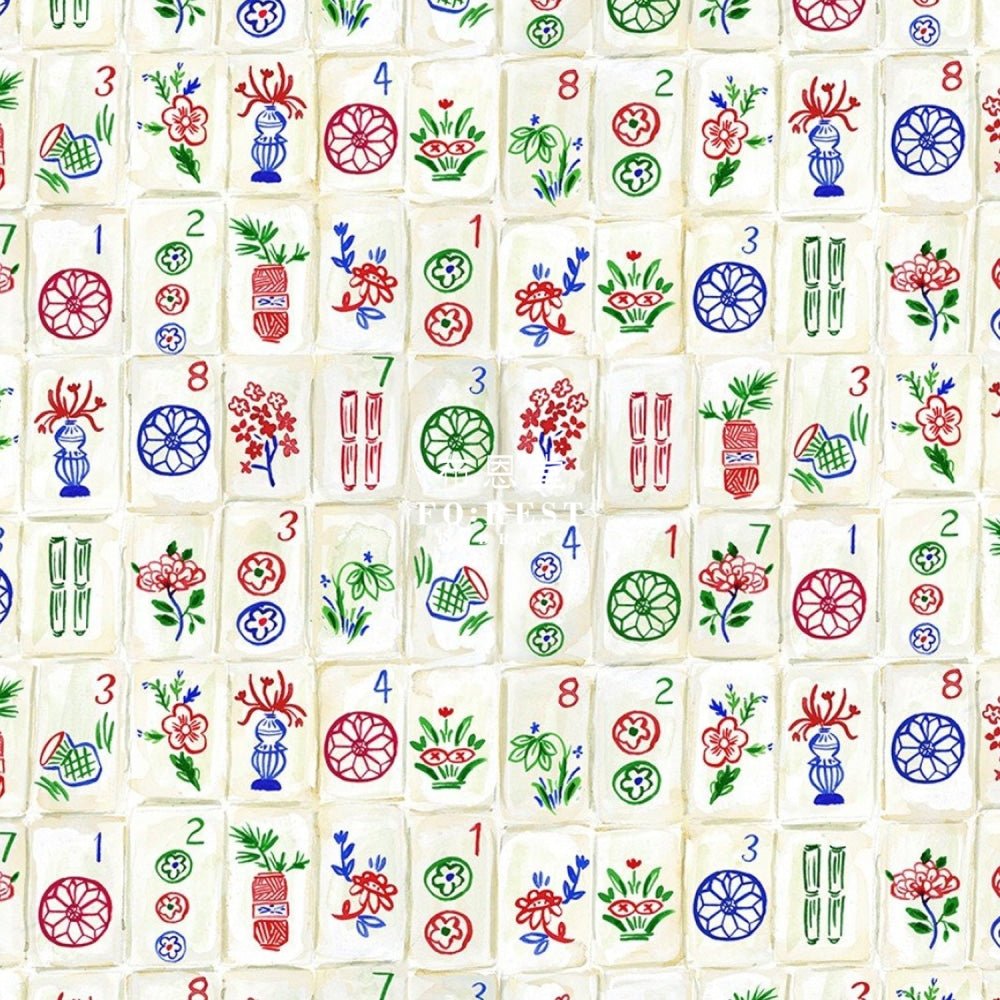 cotton - Mahjong game fabric - FO:REST Fabric 布恩堂Liberty fabrictana lawnjapanese fabricykk zipper