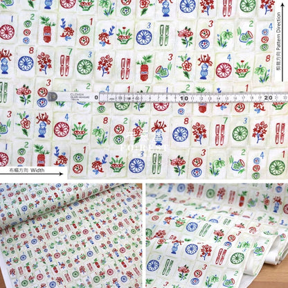 cotton - Mahjong game fabric - FO:REST Fabric 布恩堂Liberty fabrictana lawnjapanese fabricykk zipper