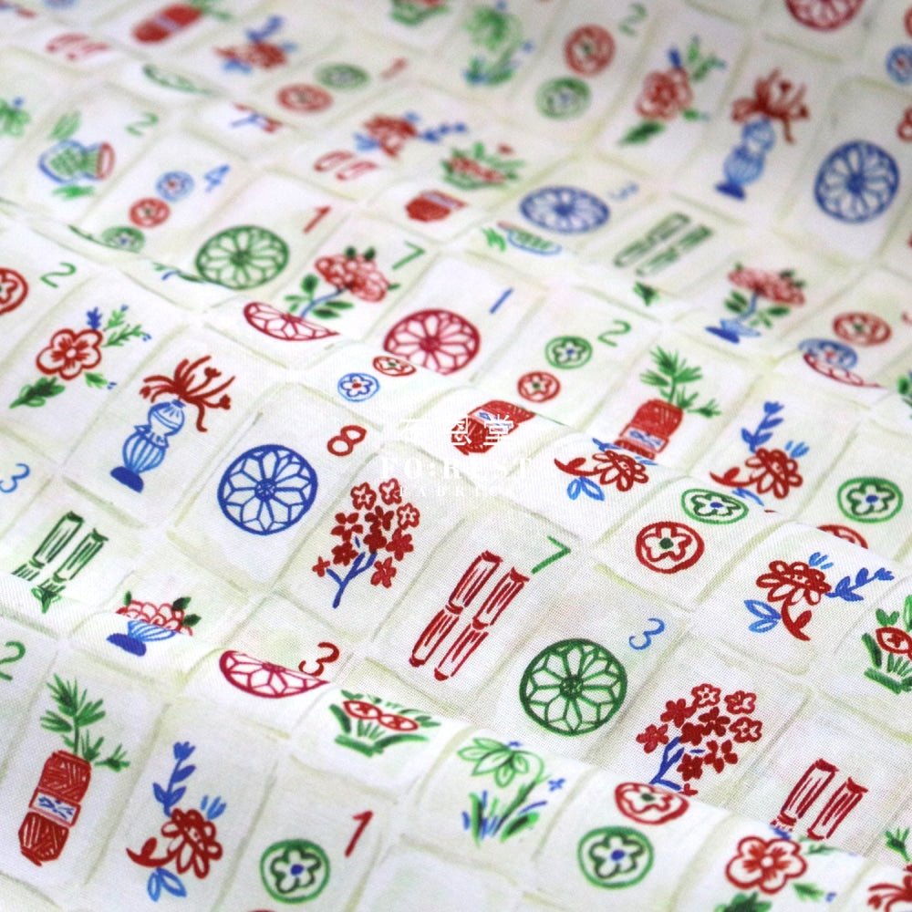 cotton - Mahjong game fabric - FO:REST Fabric 布恩堂Liberty fabrictana lawnjapanese fabricykk zipper