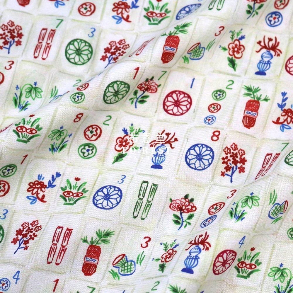 cotton - Mahjong game fabric - FO:REST Fabric 布恩堂Liberty fabrictana lawnjapanese fabricykk zipper