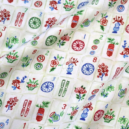 cotton - Mahjong game fabric - FO:REST Fabric 布恩堂Liberty fabrictana lawnjapanese fabricykk zipper