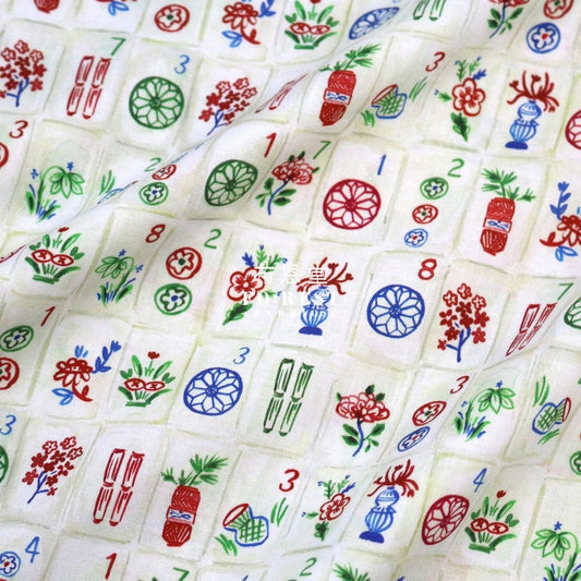 cotton - Mahjong game fabric - FO:REST Fabric 布恩堂Liberty fabrictana lawnjapanese fabricykk zipper