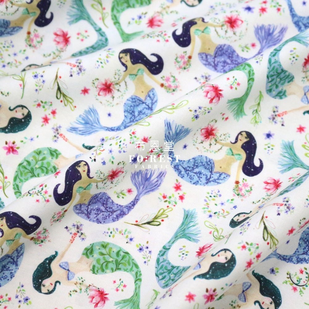 cotton - MERMAIDS fabric - FO:REST Fabric 布恩堂Liberty fabrictana lawnjapanese fabricykk zipper