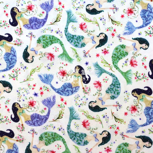cotton - MERMAIDS fabric - FO:REST Fabric 布恩堂Liberty fabrictana lawnjapanese fabricykk zipper