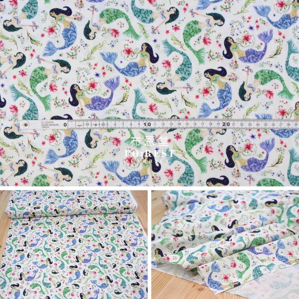 cotton - MERMAIDS fabric - FO:REST Fabric 布恩堂Liberty fabrictana lawnjapanese fabricykk zipper