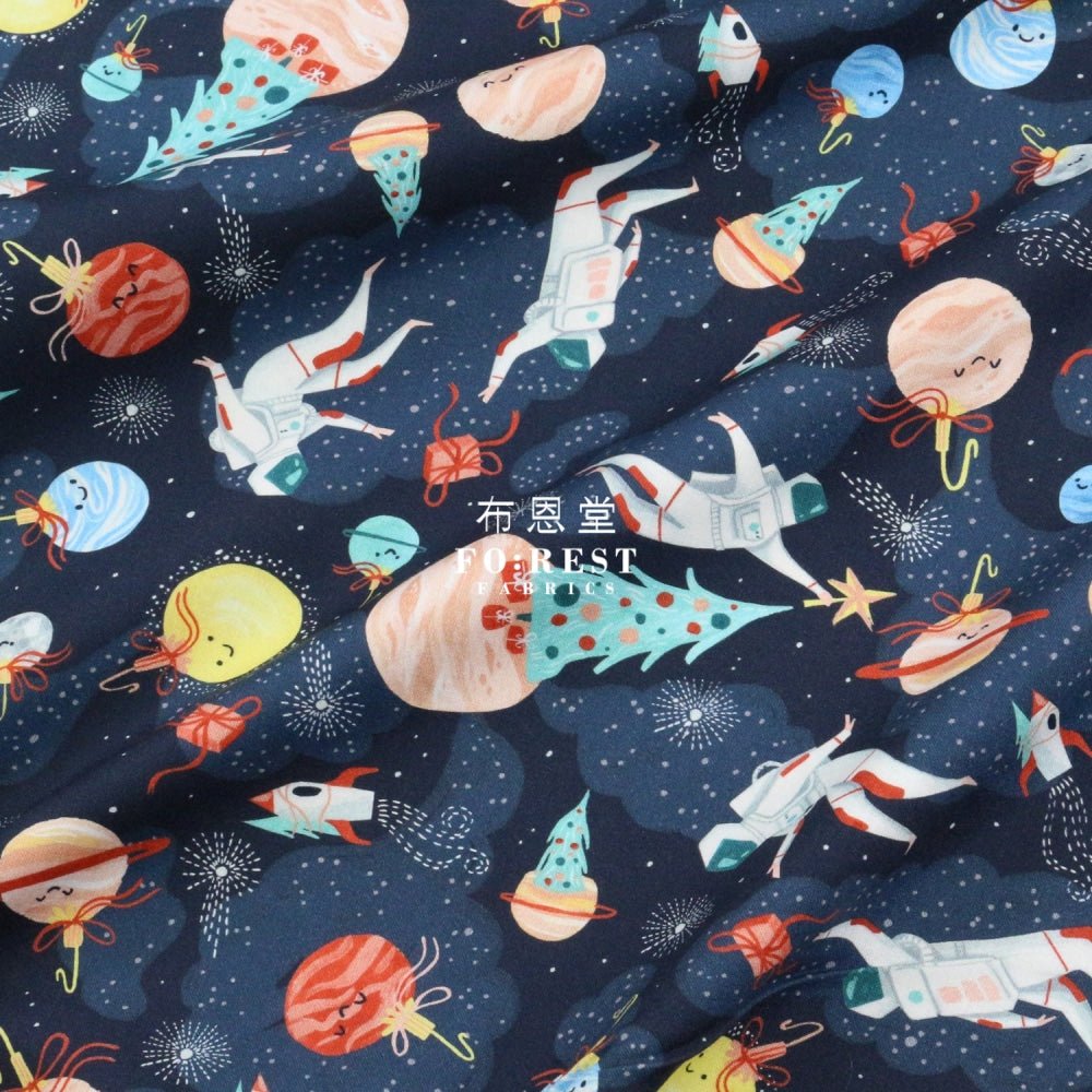 cotton - Merry Spacemas fabric - FO:REST Fabric 布恩堂Liberty fabrictana lawnjapanese fabricykk zipper