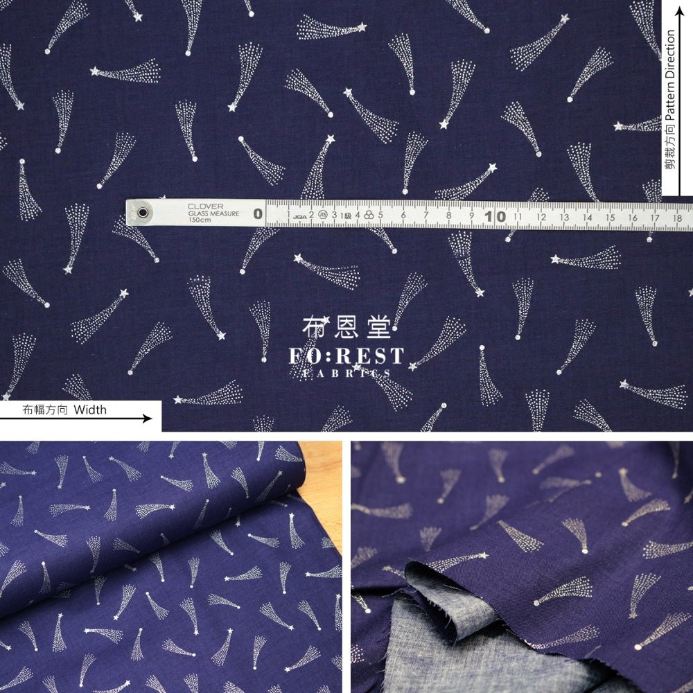 cotton - Meteor with metallic fabric - FO:REST Fabric 布恩堂Liberty fabrictana lawnjapanese fabricykk zipper