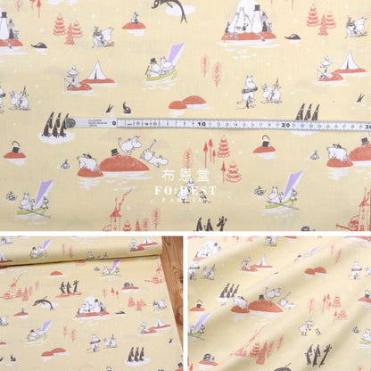 Cotton - Moomin Lets Row Fabric Lt.yellow (Member)
