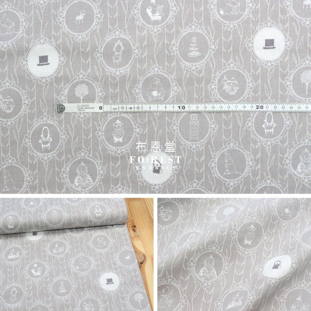 cotton - Moomin Memory fabric Gray(member) - FO:REST Fabric 布恩堂Liberty fabrictana lawnjapanese fabricykk zipper