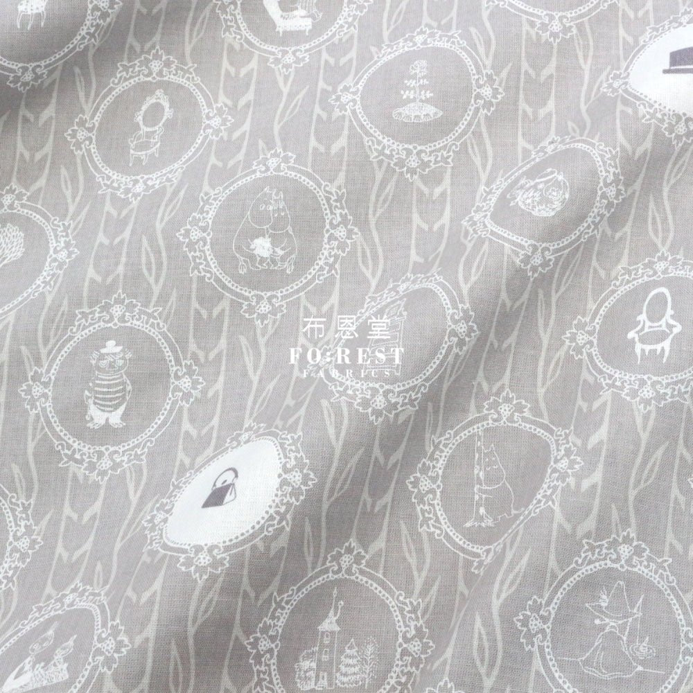 cotton - Moomin Memory fabric Gray(member) - FO:REST Fabric 布恩堂Liberty fabrictana lawnjapanese fabricykk zipper