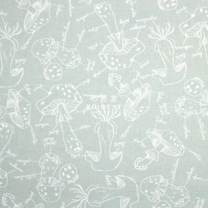 cotton - Mushroom Anatomy fabric Green - FO:REST Fabric 布恩堂Liberty fabrictana lawnjapanese fabricykk zipper